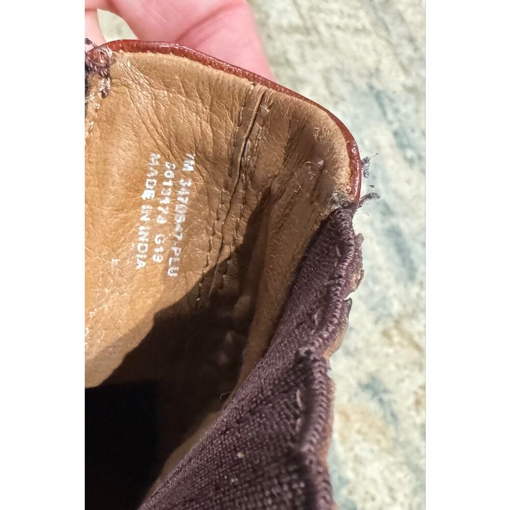 Frye Ella Moto Chelsea Boots Brown Leather Lug Sole Ankle Boots - Picture 7 of 8